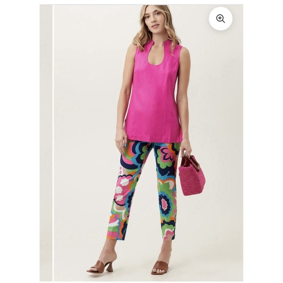 Trina Turk Pants - New Trina Turk Moss 2 Slim Cropped Pants. Floral Cloud. Size 4.